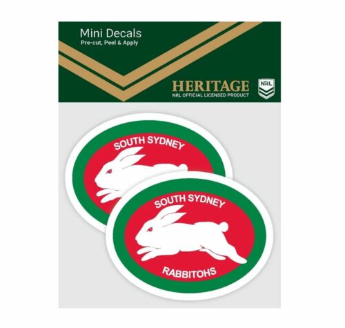 South Sydney Rabbitohs NRL Set of 2 Mini Heritage Logo Decals Car Stickers 