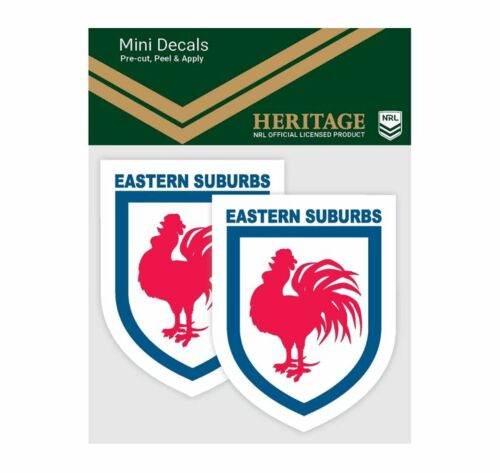 Sydney Roosters NRL Set of 2 Mini Heritage Logo Decals Car Stickers 