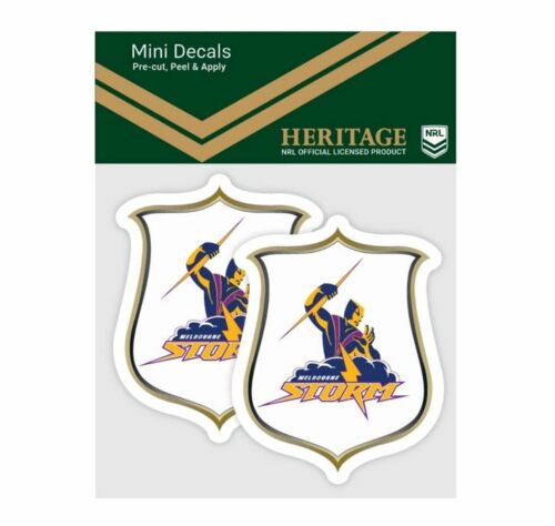 Melbourne Storm NRL Set of 2 Mini Heritage Logo Decals Car Stickers 