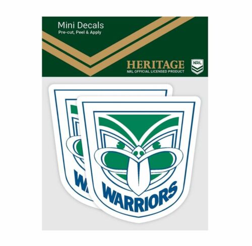 New Zealand Warriors NRL Set of 2 Mini Heritage Logo Decals Car Stickers 