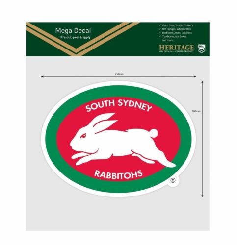 South Sydney Rabbitohs NRL Team Heritage Club Logo Large Pre-Cut Car Spot Sticker Mega Decal