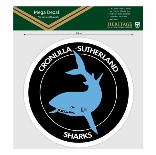 Cronulla Sharks NRL Team Heritage Club Logo Large Pre-Cut Car Spot Sticker Mega Decal