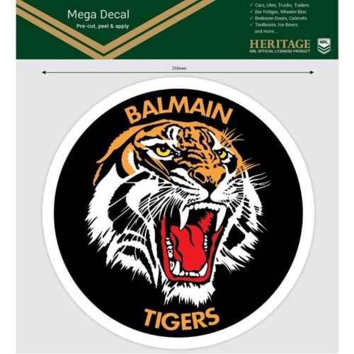 Balmain Tigers NRL Team Heritage Club Logo Large Pre-Cut Car Spot Sticker Mega Decal