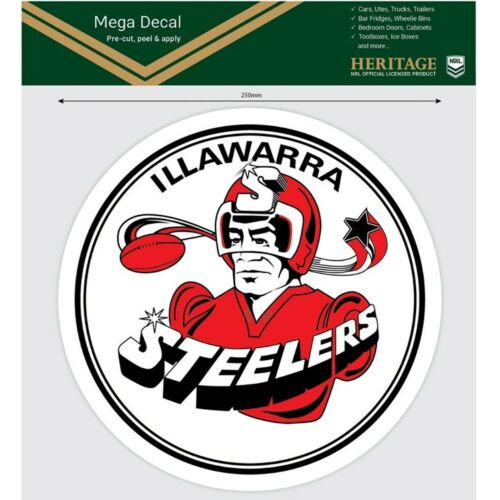 Illawarra Steelers NRL Team Heritage Club Logo Large Pre-Cut Car Spot Sticker Mega Decal