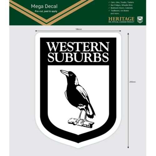 Western Suburbs NRL Team Heritage Club Logo Large Pre-Cut Car Spot Sticker Mega Decal