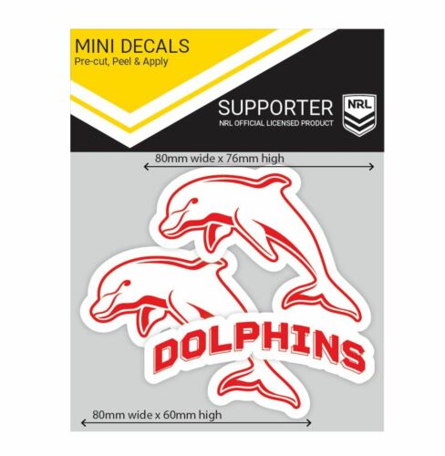 Dolphins NRL Set of 2 Mini Decals Car Stickers itag