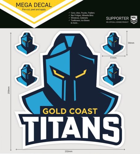 Gold Coast Titans NRL Club Logo Large Pre-Cut Car Spot Sticker Mega Decal