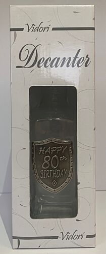 Happy 80th Birthday Badged Decanter Liquor Bottle Alcohol Eightieth