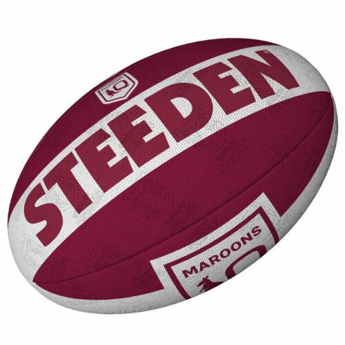 QLD Queensland NRL State Of Origin SOO Maroons Steeden Size 5 Large Football Footy Ball