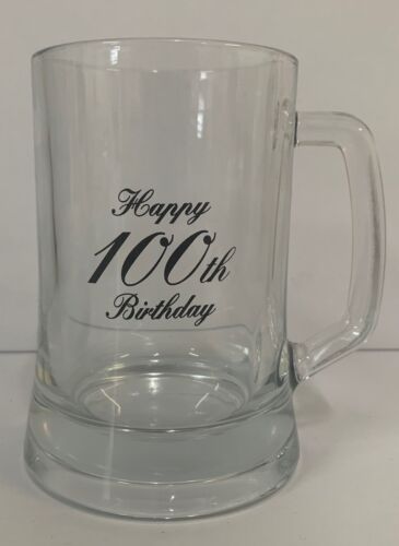 Happy 100th Birthday Glass Beer Stein Drinking Alcohol Birthday Present Gift Idea One Hundredth 