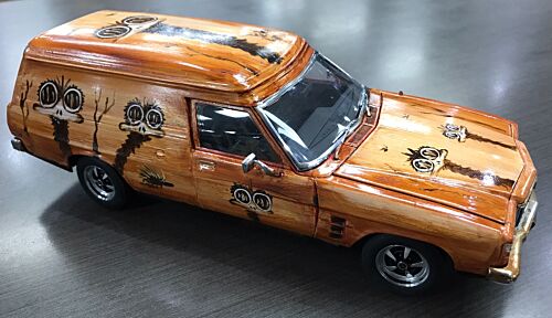 *ONE OFF* Peter Browne Custom Painted Emu Art Holden Sandman Panel Van 1:18 Scale Model Car