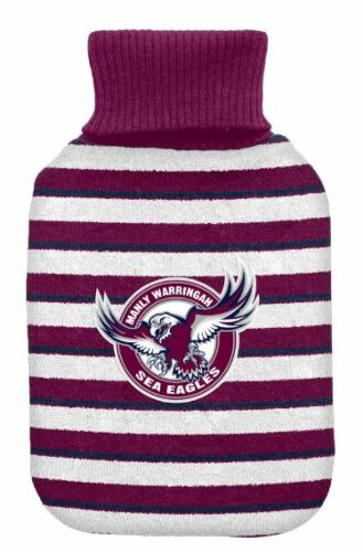Manly Sea Eagles NRL Team Rubber 2L Hot Water Bottle & Cover 