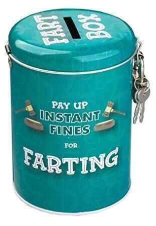 Pay Up Instant Fines For Farting Fart Box Tin Lockable Moneybox Novelty Gift Idea  