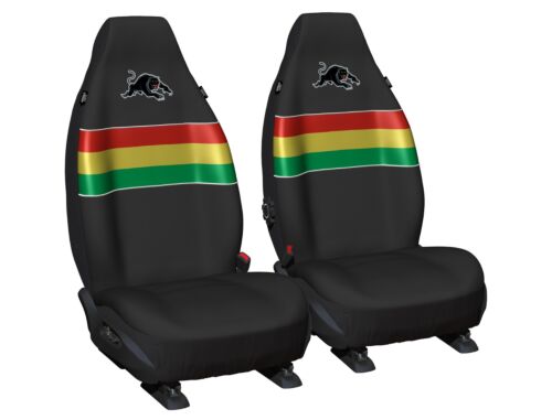 Penrith Panthers NRL Set Of 2 Size 60 High Back Bucket Air Bag Compatible Front Seat Covers