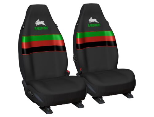 South Sydney Souths Rabbitohs NRL Set Of 2 Size 60 High Back Bucket Air Bag Compatible Front Seat Covers