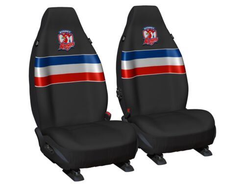 Sydney Roosters NRL Set Of 2 Size 60 High Back Bucket Air Bag Compatible Front Seat Covers