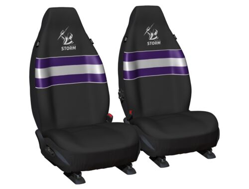 Melbourne Storm NRL Set Of 2 Size 60 High Back Bucket Air Bag Compatible Front Seat Covers