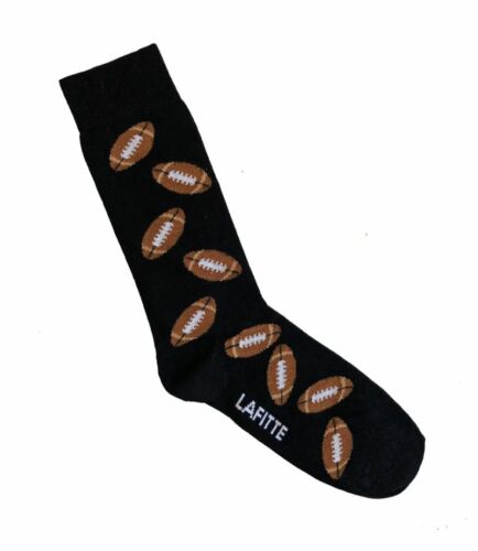 Vintage Football Black Lafitte Patterned Socks Combed Cotton Mens Size AU 6-11