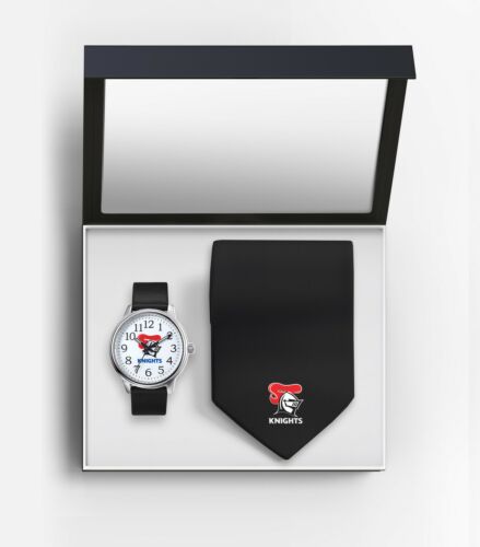 Newcastle Knights NRL Team Logo Watch & Tie Gift Pack