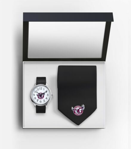 Manly Sea Eagles NRL Team Logo Watch & Tie Gift Pack