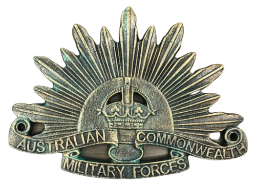 Australian Commonwealth Military Forces Rising Sun 29cm Cast Iron Plaque Decorative Sign