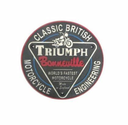 Triumph Bonneville Motorcycle 25cm Cast Iron Plaque Decorative Sign