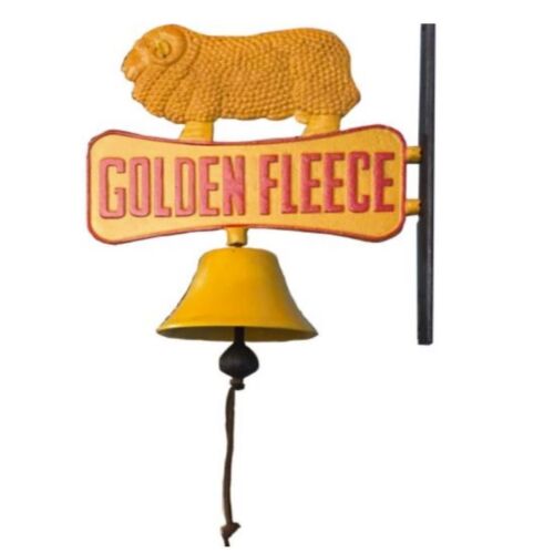 Golden Fleece Bone Shaped Cast Iron Decorative Wall Mounted Sign With Door Bell