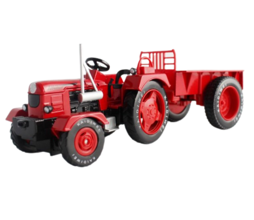 KDW Tractor With Tipping Trailer Red Kaidiwei 1:18 Scale Die Cast Model Vehicle