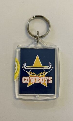 North Queensland Cowboys NRL Team Logo Acrylic Case Rectangle Keyring Key Chain