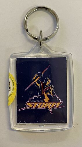 Melbourne Storm NRL Team Logo Acrylic Case Rectangle Keyring Key Chain