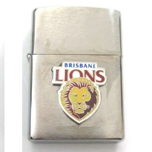 Brisbane Lions AFL Team Logo Silver Brushed Finish Zippo Lighter Smoking 