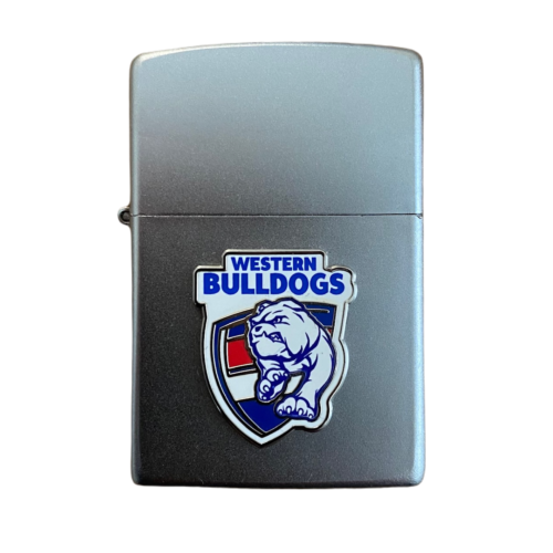 Western Bulldogs AFL Team Logo Silver Brushed Finish Zippo Lighter Smoking 