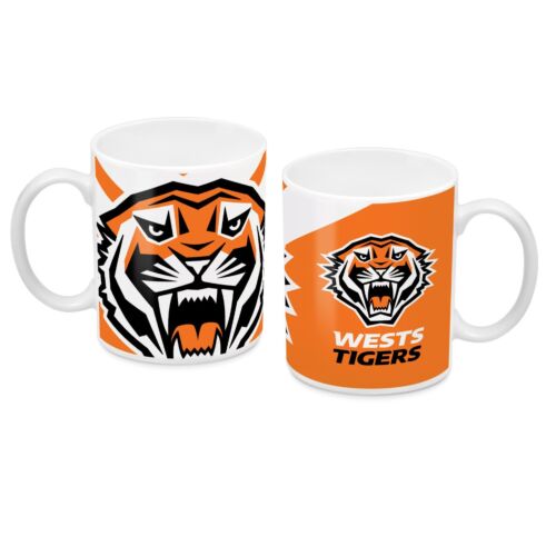 West Tigers Wests NRL Large Team Logo Ceramic Coffee Mug