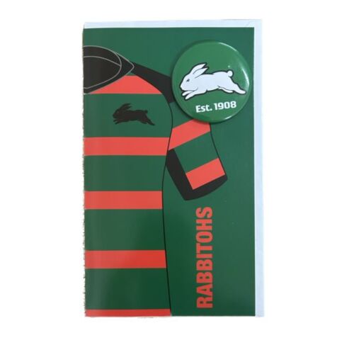 South Sydney Rabbitohs NRL Team Logo Badged Birthday Card Gift Card Blank With Envelope