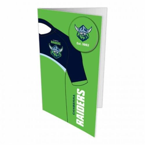 Canberra Raiders NRL Team Logo Badged Birthday Card Card Gift Card Blank With Envelope