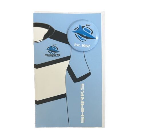 Cronulla Sharks NRL Team Logo Badged Birthday Card Gift Card Blank With Envelope