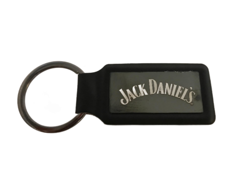 Jack Daniel's (Jack Daniels) JD Black Leather Keyring Key Ring