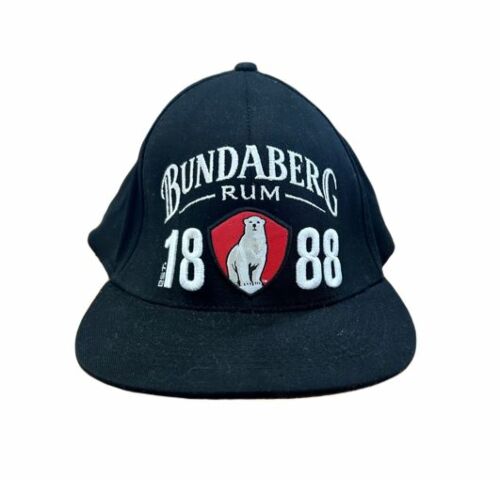 Bundaberg Bundy Rum The Famous Bear Black Flat Peak Fitted Cap Hat 