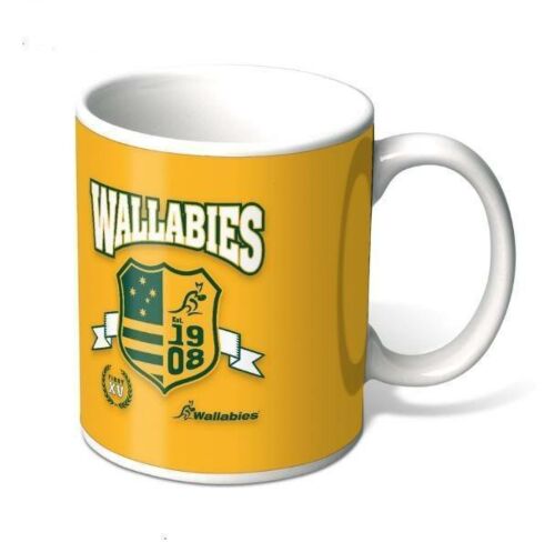 Australia Rugby Union Wallabies Green & Gold Ceramic Coffee Tea Mug Cup