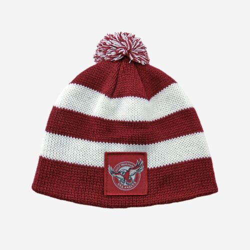 Manly Sea Eagles NRL Football New Stripe Baby Beanie Toddler Hat