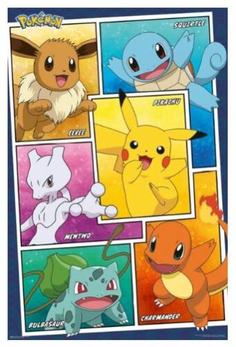 Pokemon Character Panels Rolled Poster Print Decorative Wall Hanging 610mm x 915mm Slot #47