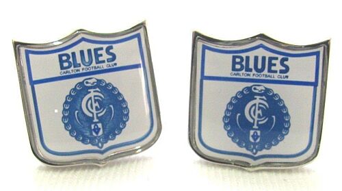 Carlton Blues AFL Heritage Retro Logo Shield Mens Cufflinks Cuff Links