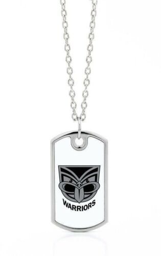 New Zealand Warriors NRL Logo Coloured Dog Tag Chain Mens Jewellery Accessories 