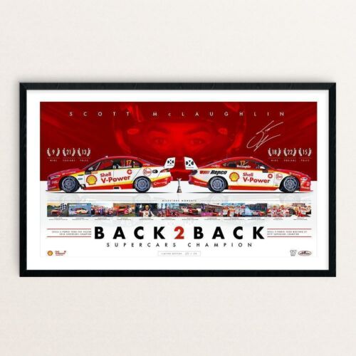 Shell V-Power Racing Team Scott McLaughlin ‘Back 2 Back Supercars Champion’ Framed and Signed Limited Edition Print #94