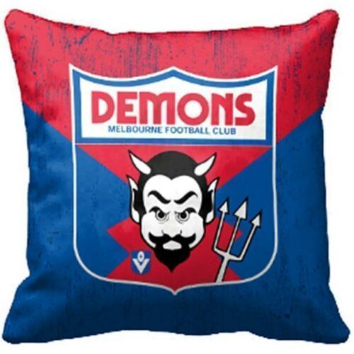 Melbourne Demons AFL 1st 18 Team Heritage Logo Canvas Fabric Fully Stitched Cushion Square Pillow