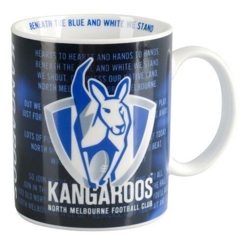 North Melbourne AFL Logo Team Song 11oz Coffee Mug Ceramic 