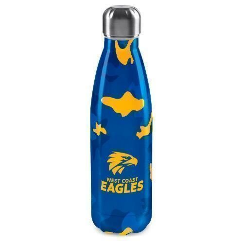 West Coast Eagles AFL Team Camouflage Camo Design 500ml Stainless Steel Double Wall Drink Water Bottle 