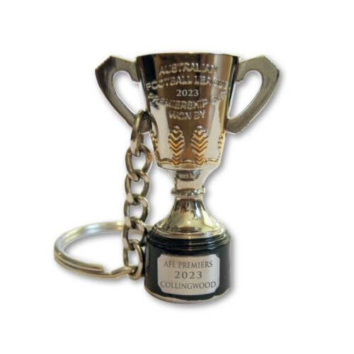 Collingwood Magpies 2023 AFL Premiers 3D Trophy Metal Keyring Key Ring