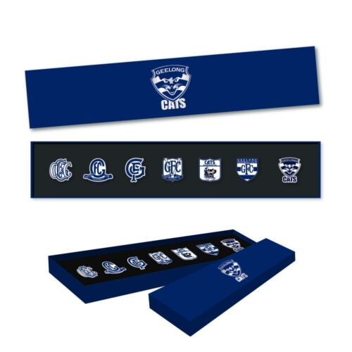 Geelong Cats AFL Team Set Of 7 Pin Collection Set In Presentation Box 