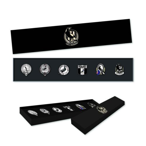 Collingwood Magpies AFL Team Set Of 6 Pin Collection Set In Presentation Box 